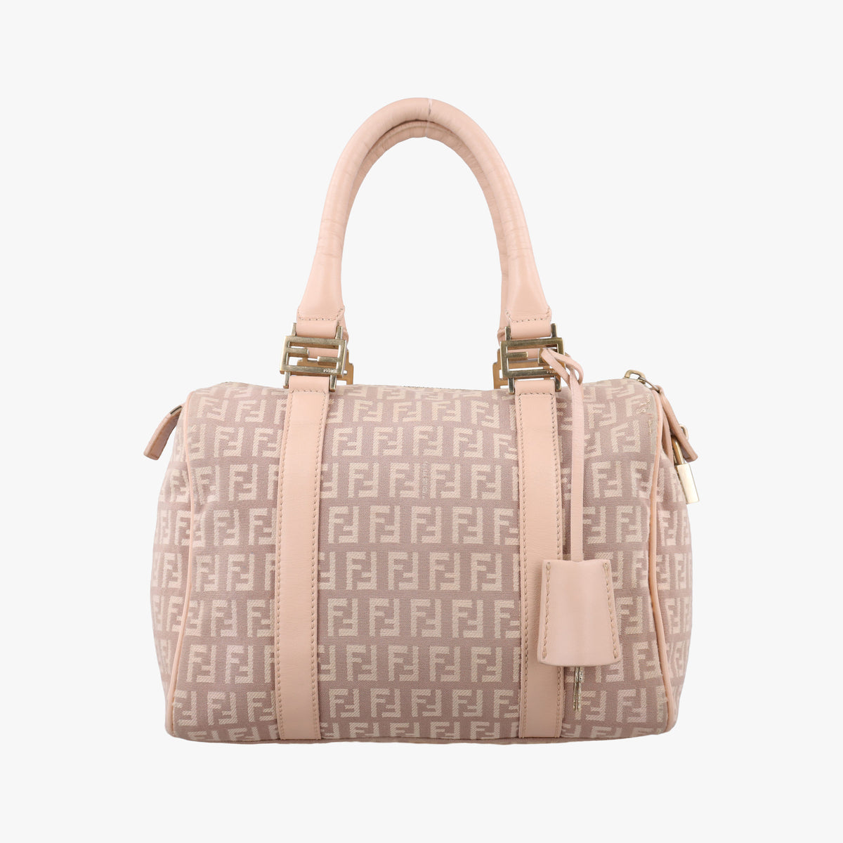 Vintage Fendi Zucchino boston Pink Canvas 8BL063 handbag | stylenewstar