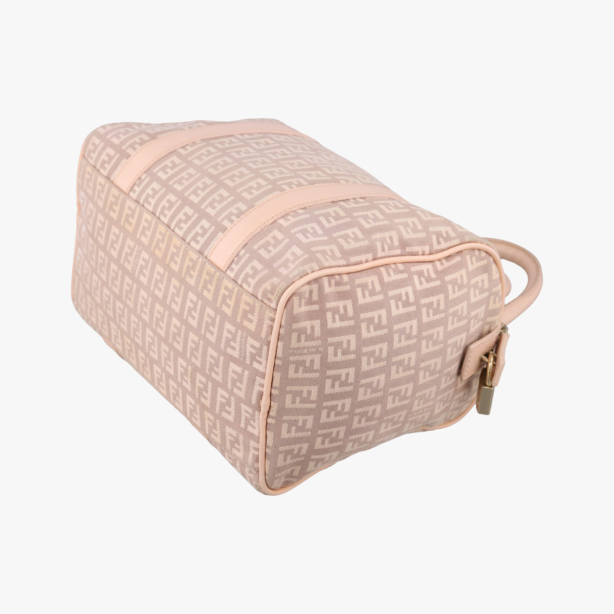 Pre-owned Fendi Zucchino boston Pink Canvas 8BL063 handbag | stylenewstar