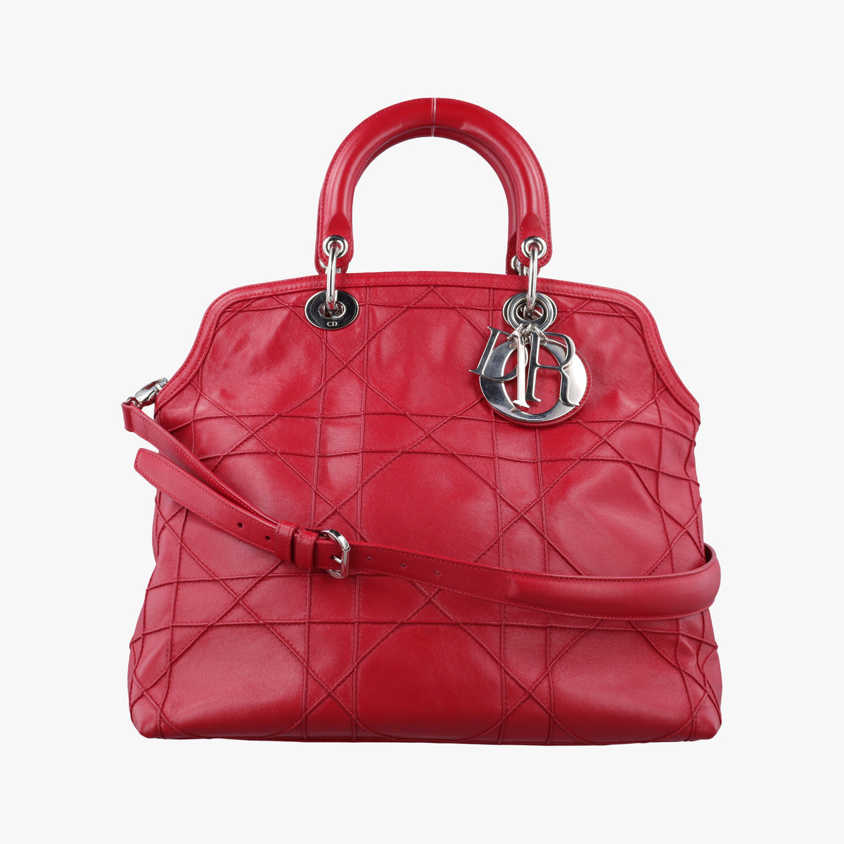 Pre-owned Christian Dior Granville Red lambskin  shoulderbag | stylenewstar