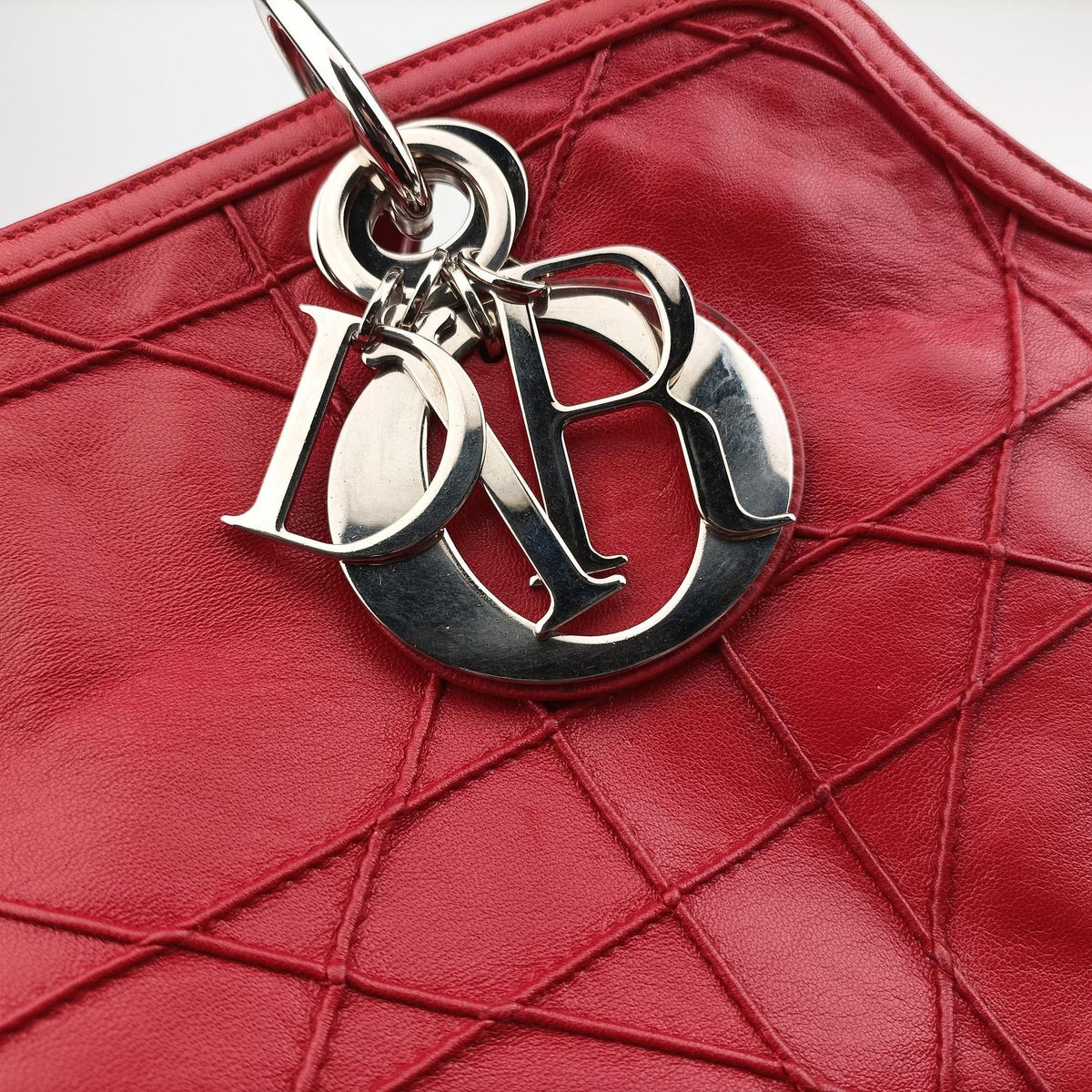 Pre-owned Christian Dior Granville Red lambskin  shoulderbag | stylenewstar