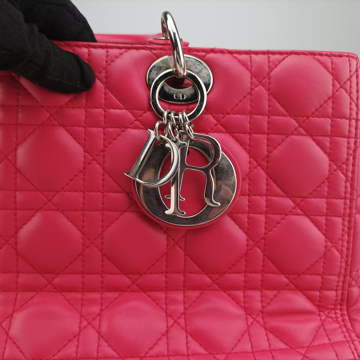 Pre-owned Christian Dior Lady Dior Rose lambskin  handbag | stylenewstar