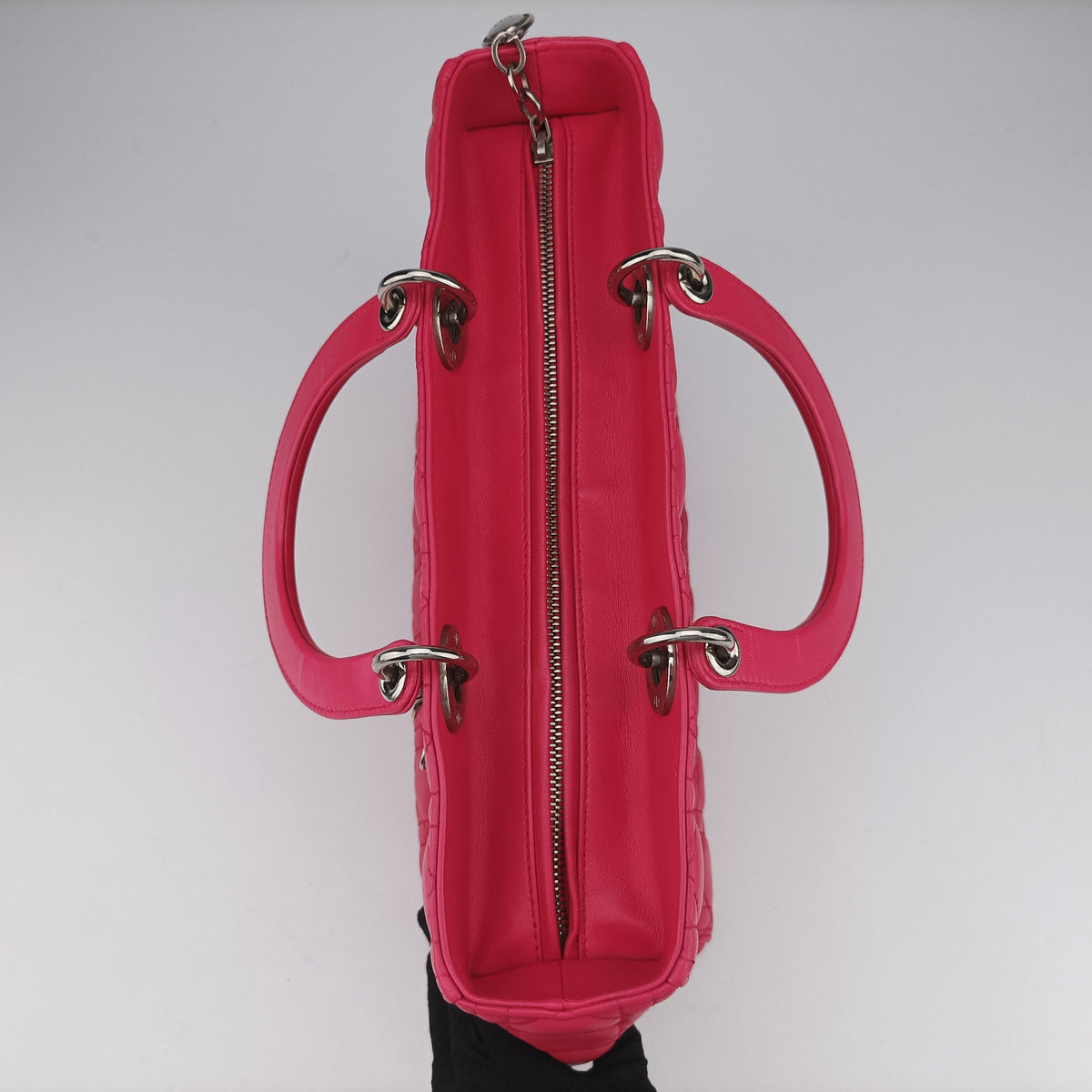 Pre-owned Christian Dior Lady Dior Rose lambskin  handbag | stylenewstar