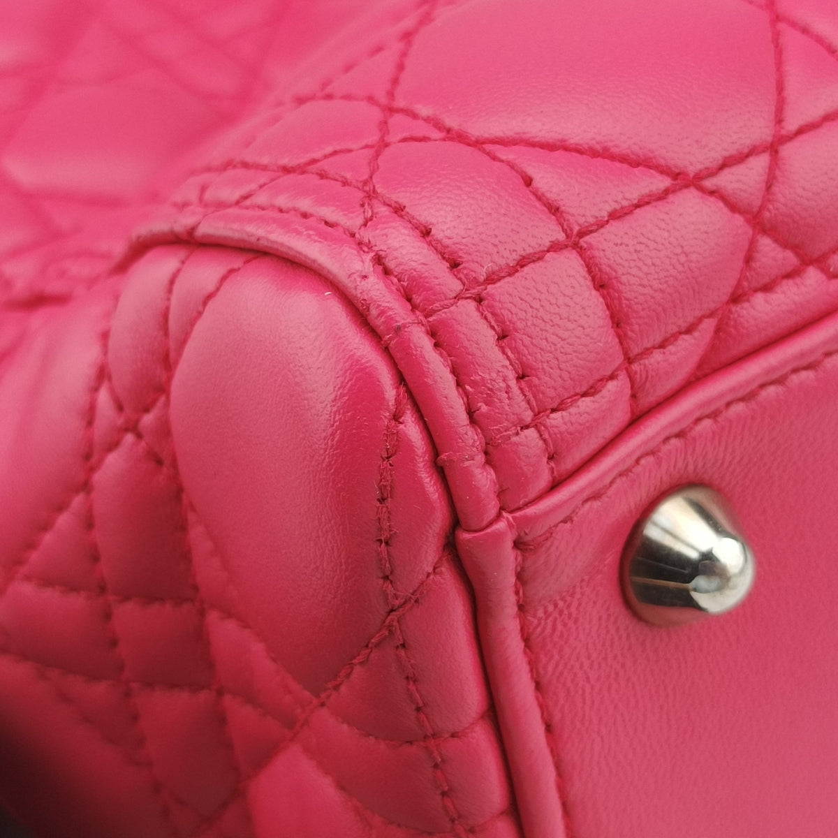 Pre-owned Christian Dior Lady Dior Rose lambskin  handbag | stylenewstar