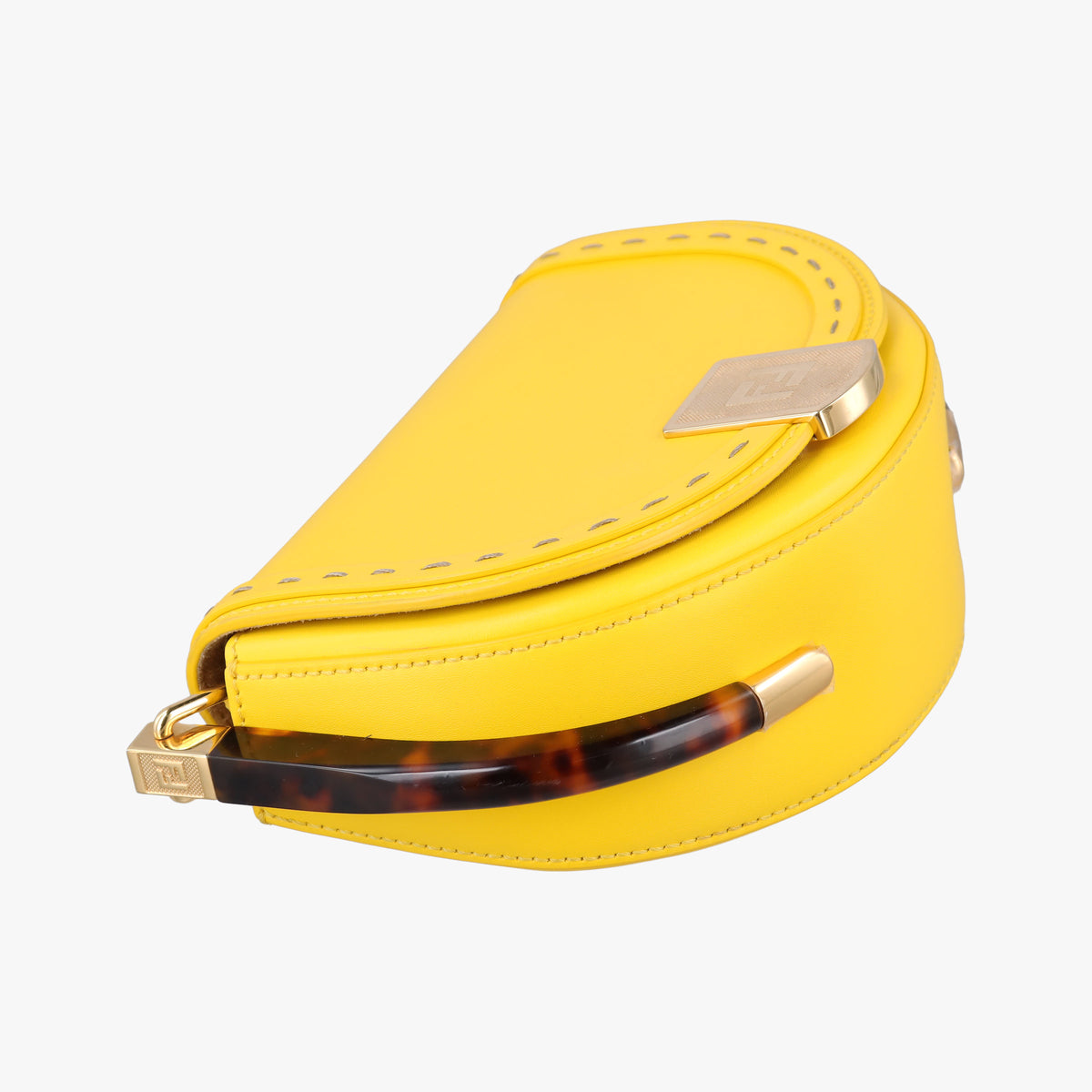 Pre-owned Fendi Moonlight Yellow Leather 8BT346 shoulderbag | stylenewstar