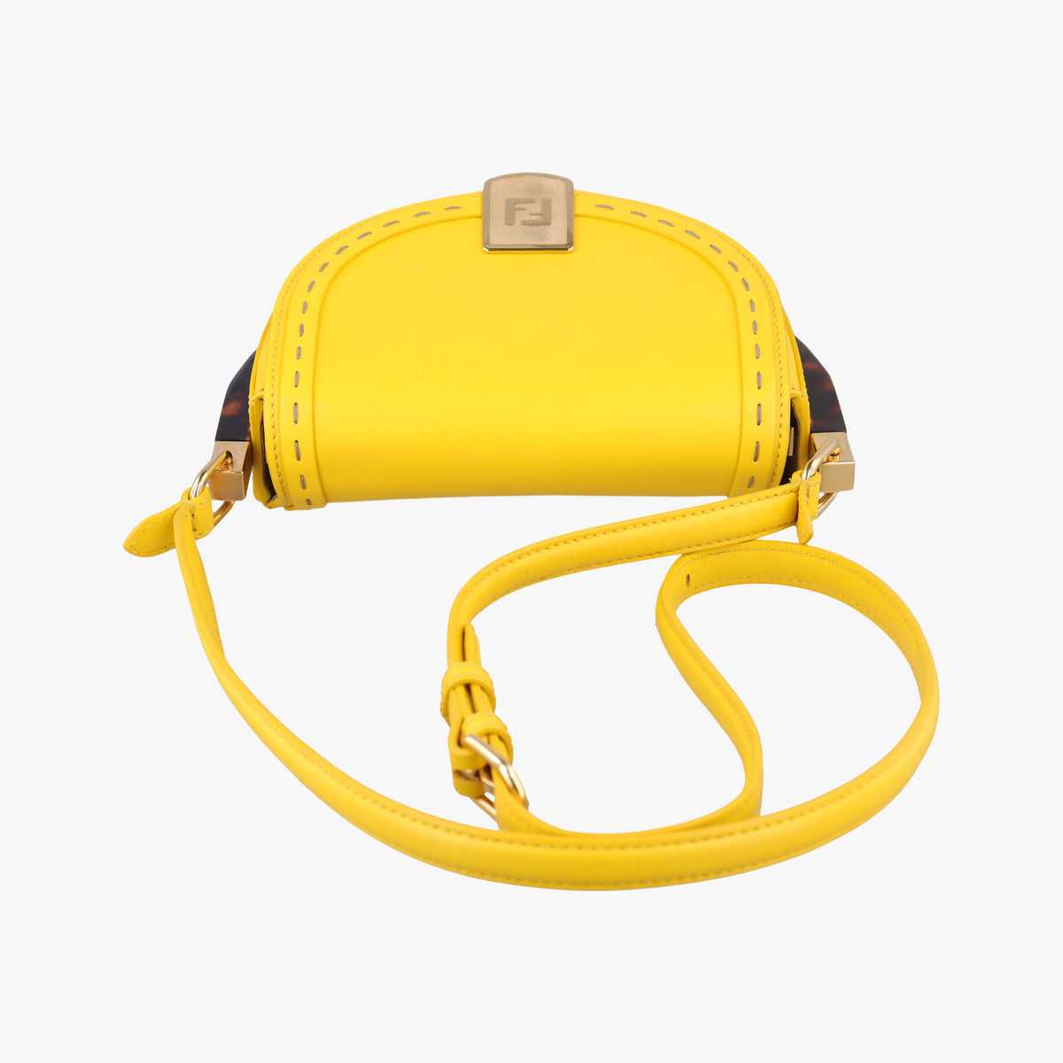 Pre-owned Fendi Moonlight Yellow Leather 8BT346 shoulderbag | stylenewstar