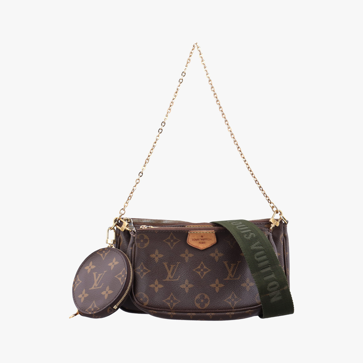 Secondhand Louis Vuitton Multi Pochette Accessoir brown×khaki Monogram Canvas M44813 shoulderbag | stylenewstar