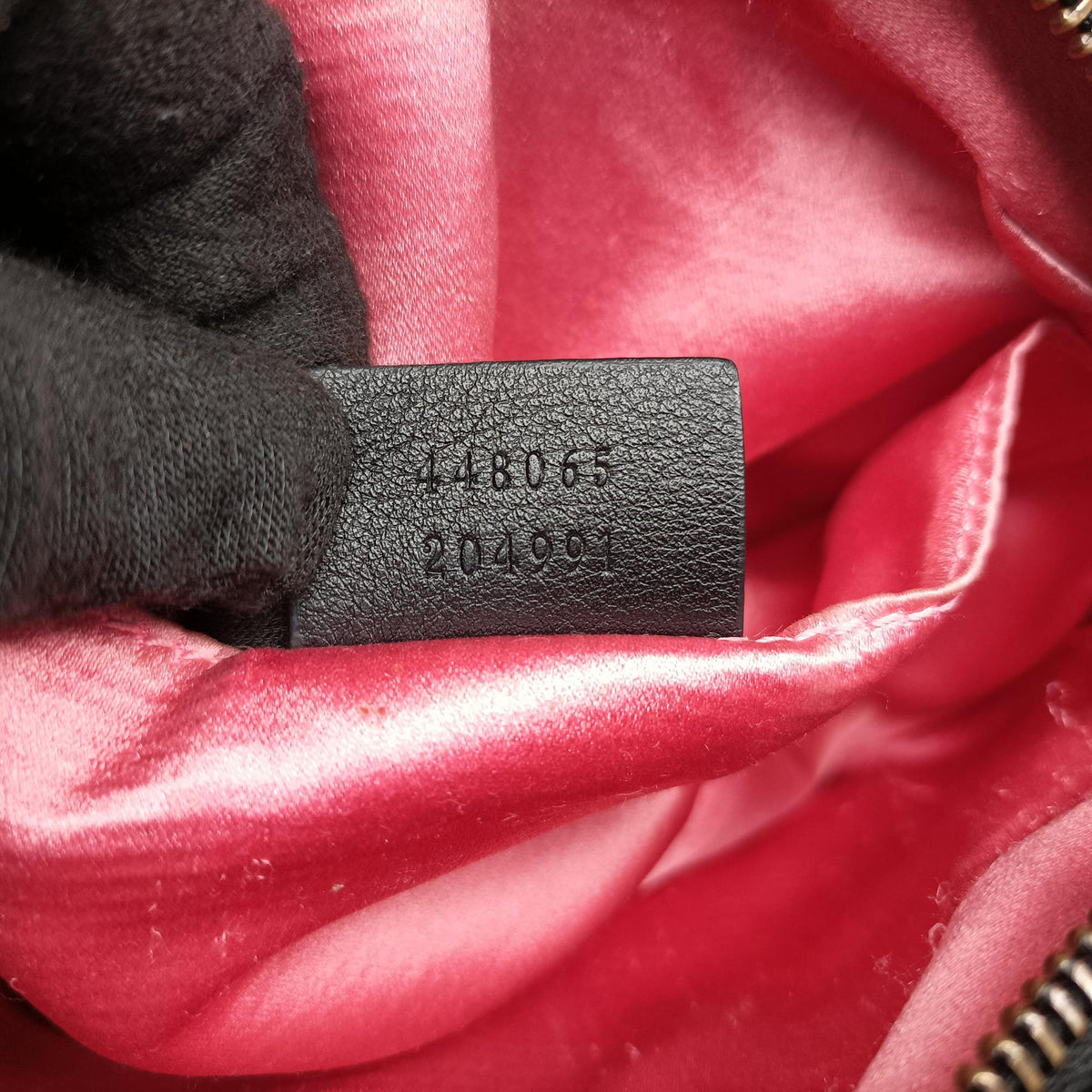 Pre-owned Gucci GG Marmont Black×white Leather 448065 shoulderbag | stylenewstar