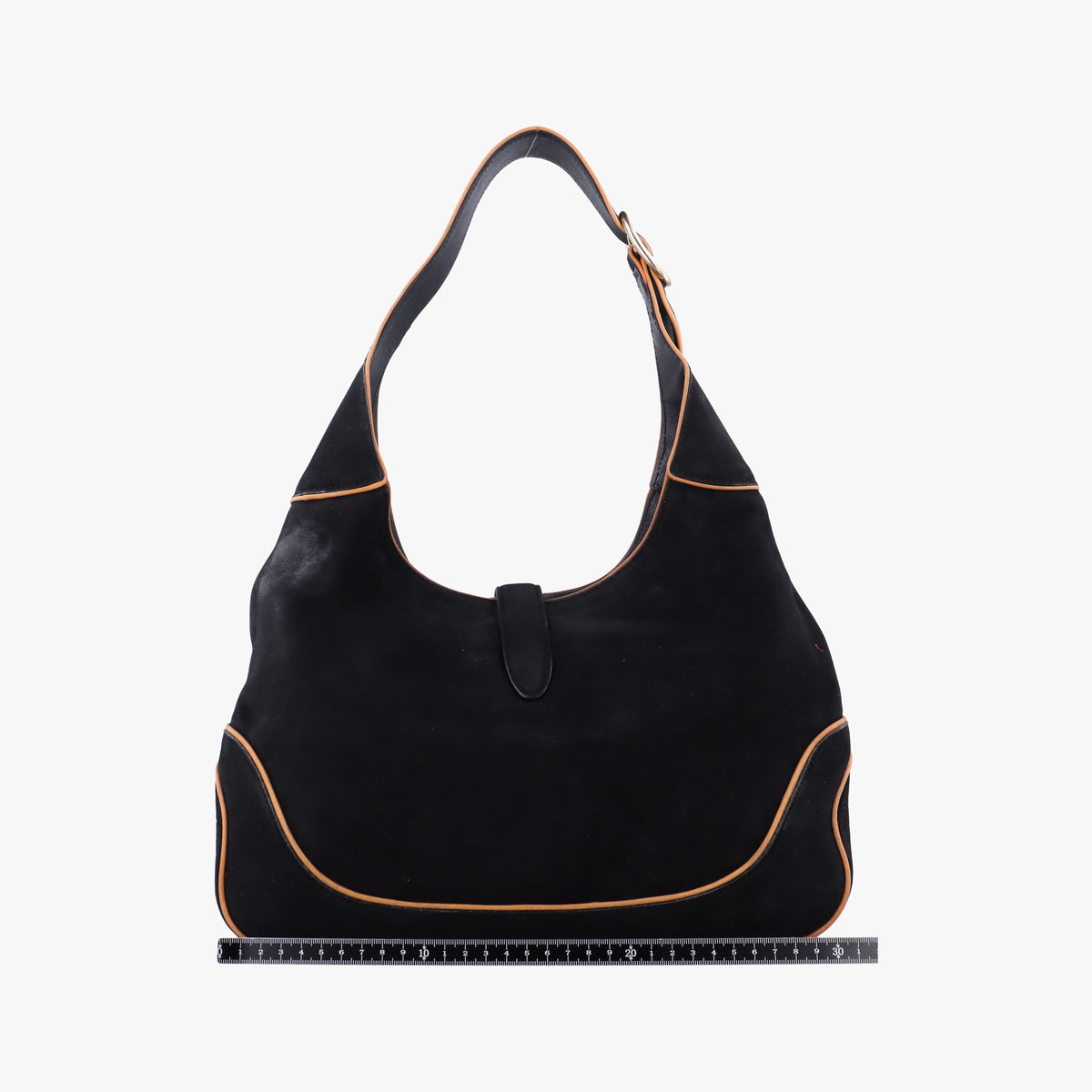 Pre-owned Gucci Jackie Flora Hobo Black Suede 277520 shoulderbag | stylenewstar