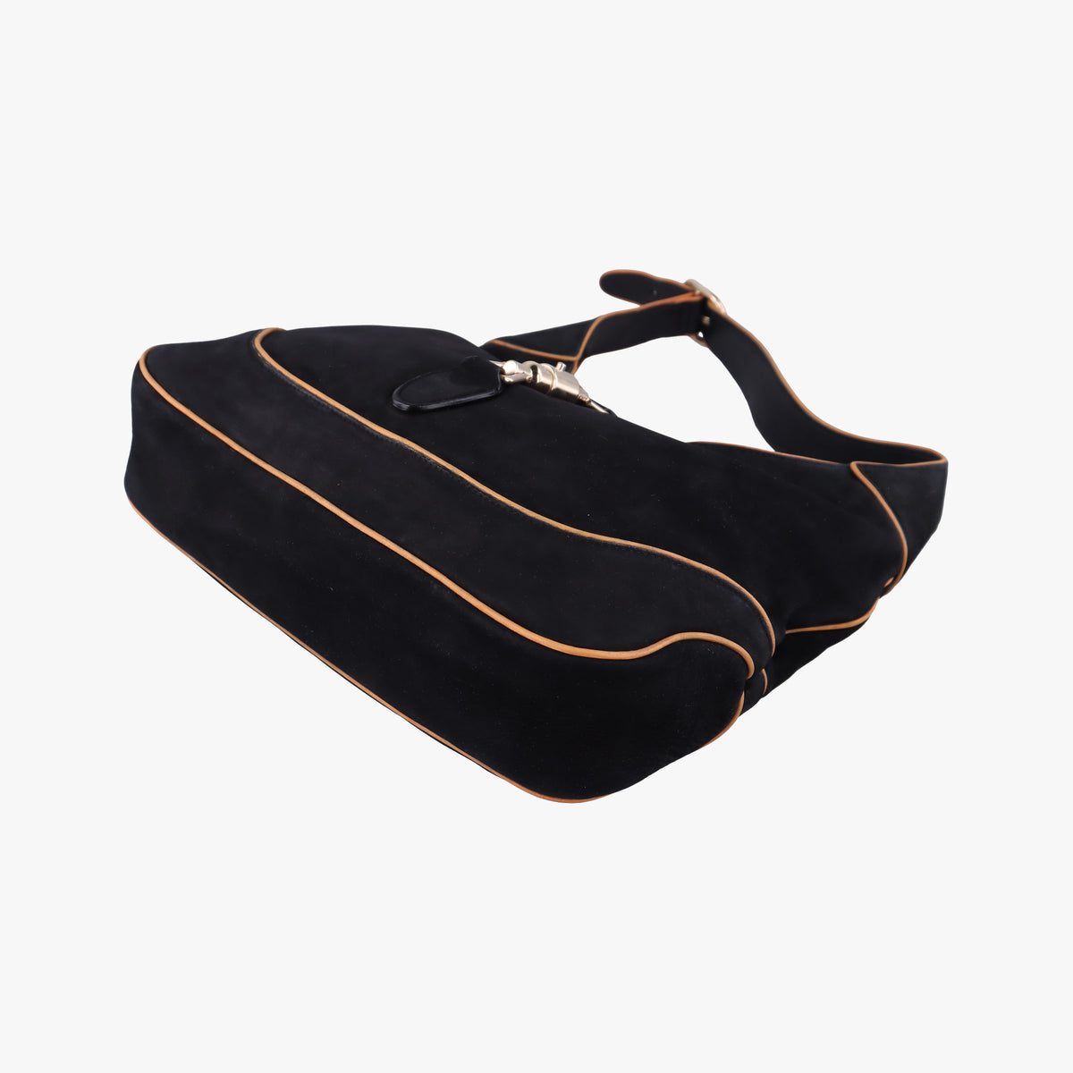 Vintage Gucci Jackie Flora Hobo Black Suede 277520 shoulderbag | stylenewstar