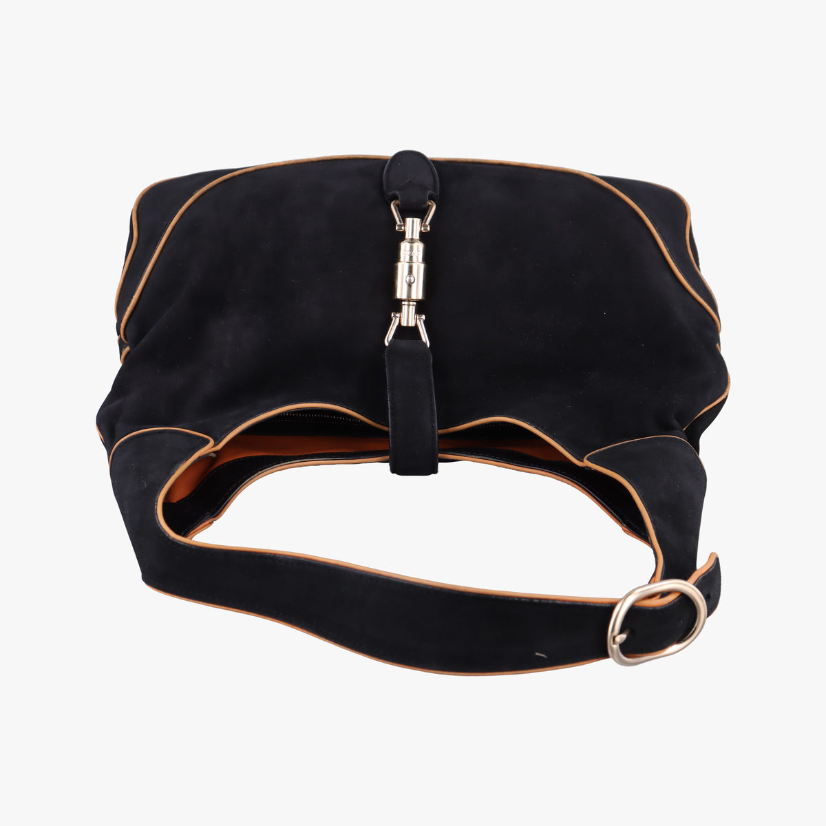 Vintage Gucci Jackie Flora Hobo Black Suede 277520 shoulderbag | stylenewstar