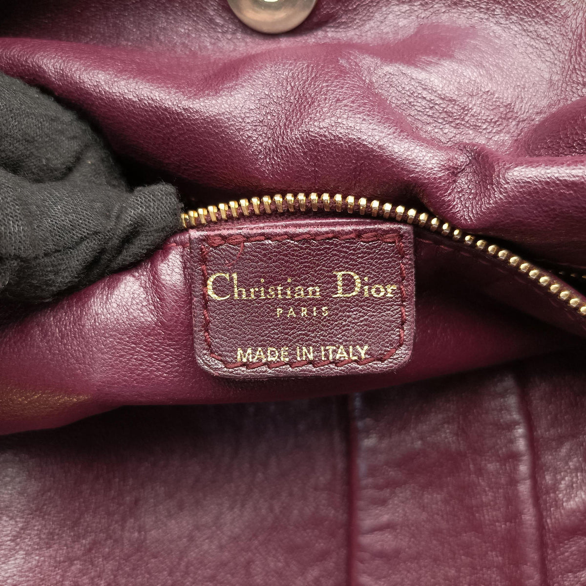 Pre-owned Christian Dior Soft Lady Dior Intrecciato Tote Burgundy lambskin  handbag | stylenewstar