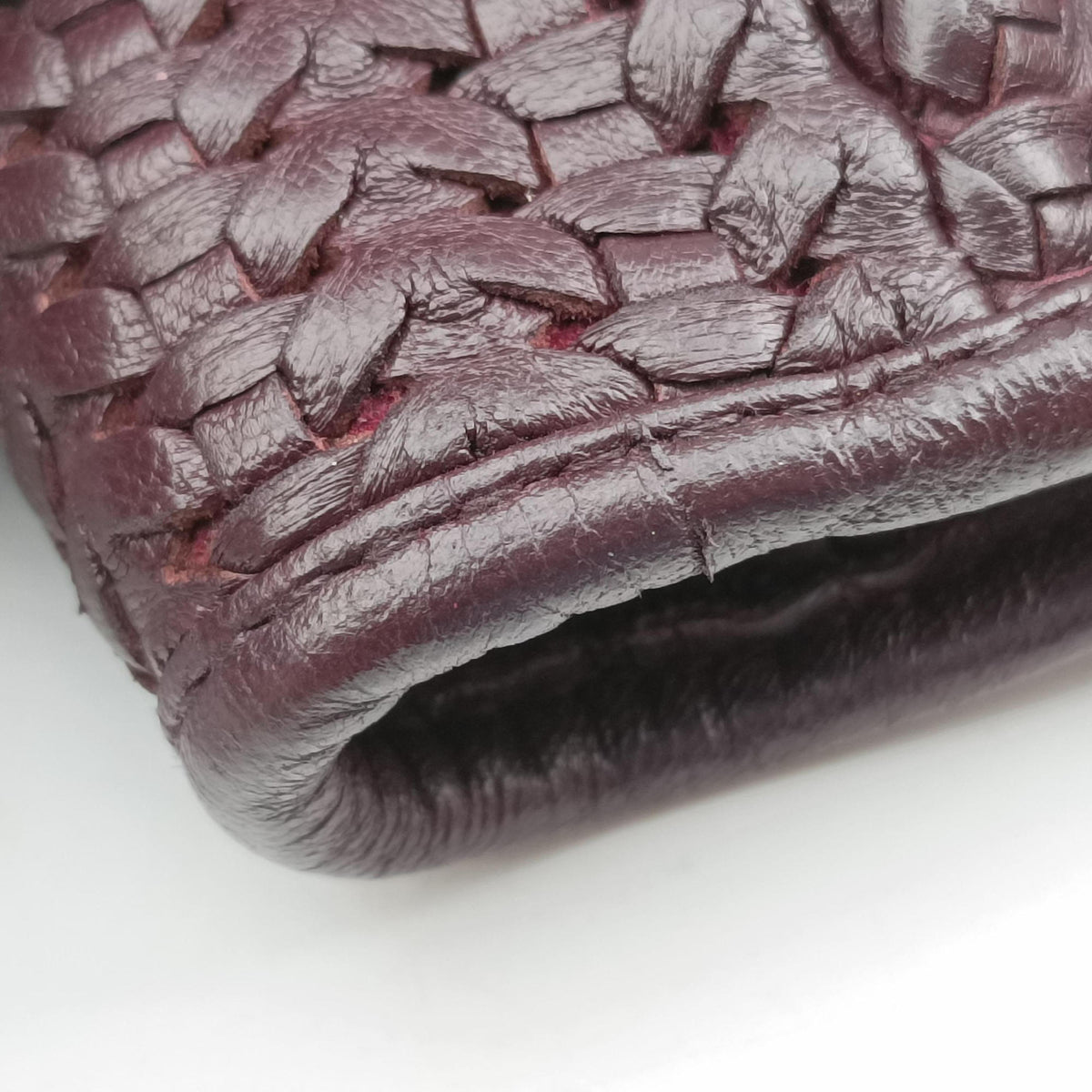 Pre-owned Christian Dior Soft Lady Dior Intrecciato Tote Burgundy lambskin  handbag | stylenewstar