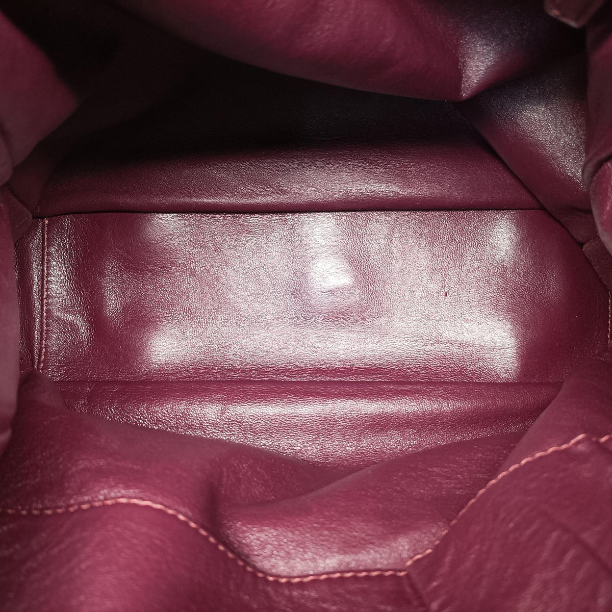 Pre-owned Christian Dior Soft Lady Dior Intrecciato Tote Burgundy lambskin  handbag | stylenewstar