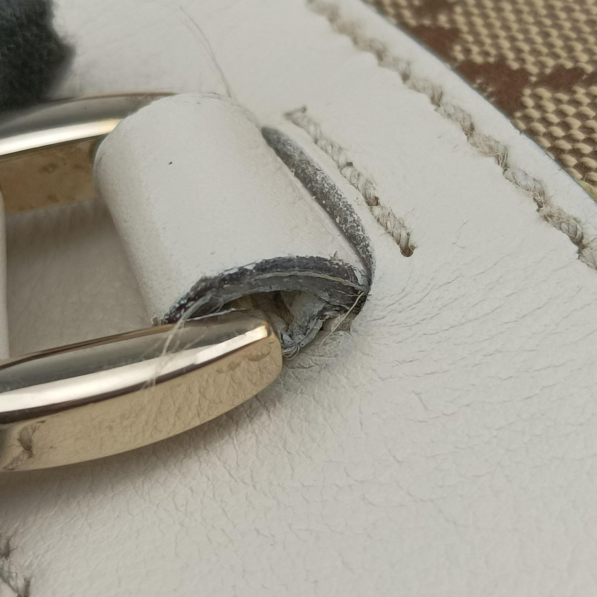 Secondhand Gucci Abbey BeigexWhite canvas×leather 189831 handbag | stylenewstar
