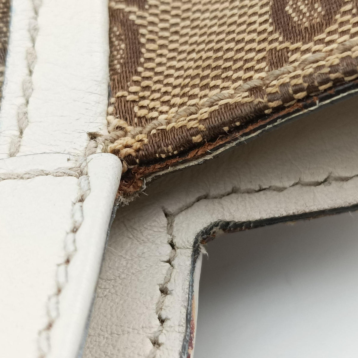 Secondhand Gucci Abbey BeigexWhite canvas×leather 189831 handbag | stylenewstar