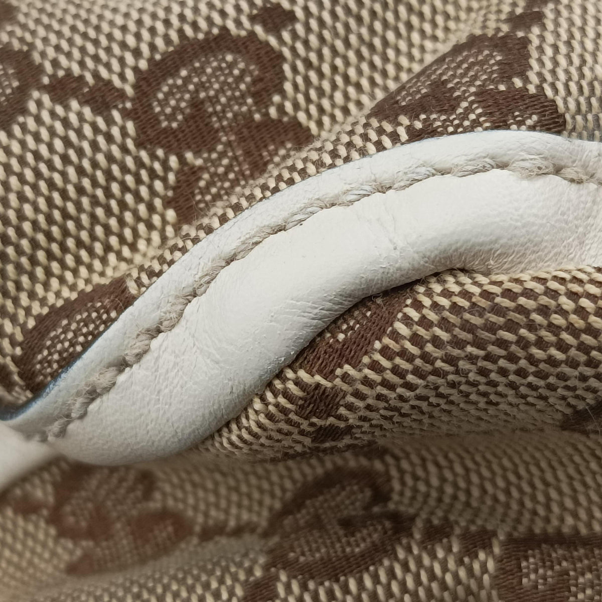 Secondhand Gucci Abbey BeigexWhite canvas×leather 189831 handbag | stylenewstar
