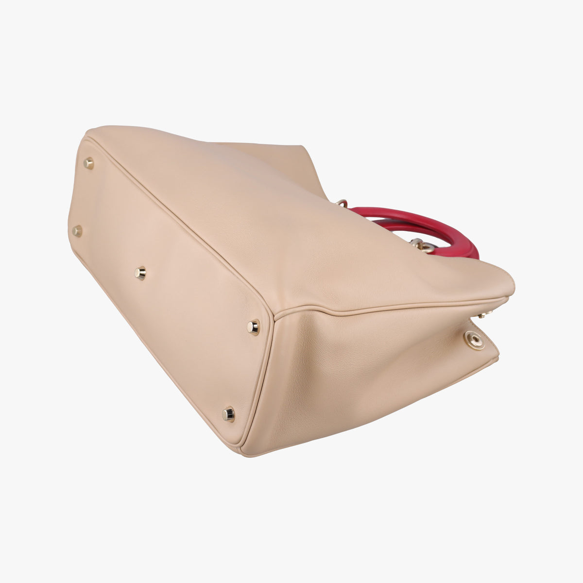 Pre-owned Christian Dior Diorissimo Beige×Red Leather  shoulderbag | stylenewstar