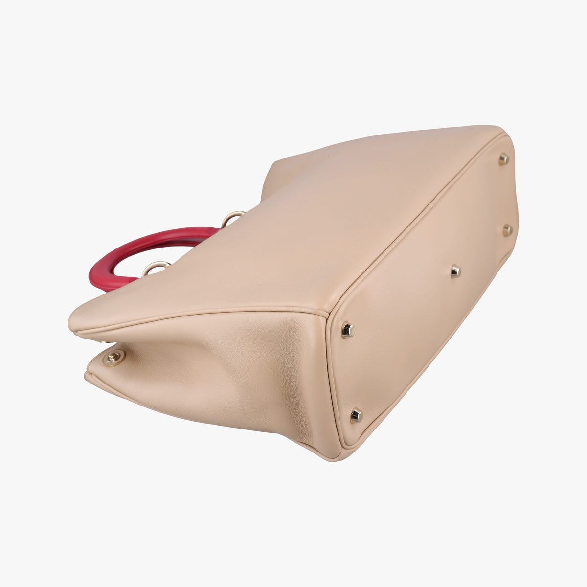 Pre-owned Christian Dior Diorissimo Beige×Red Leather  shoulderbag | stylenewstar