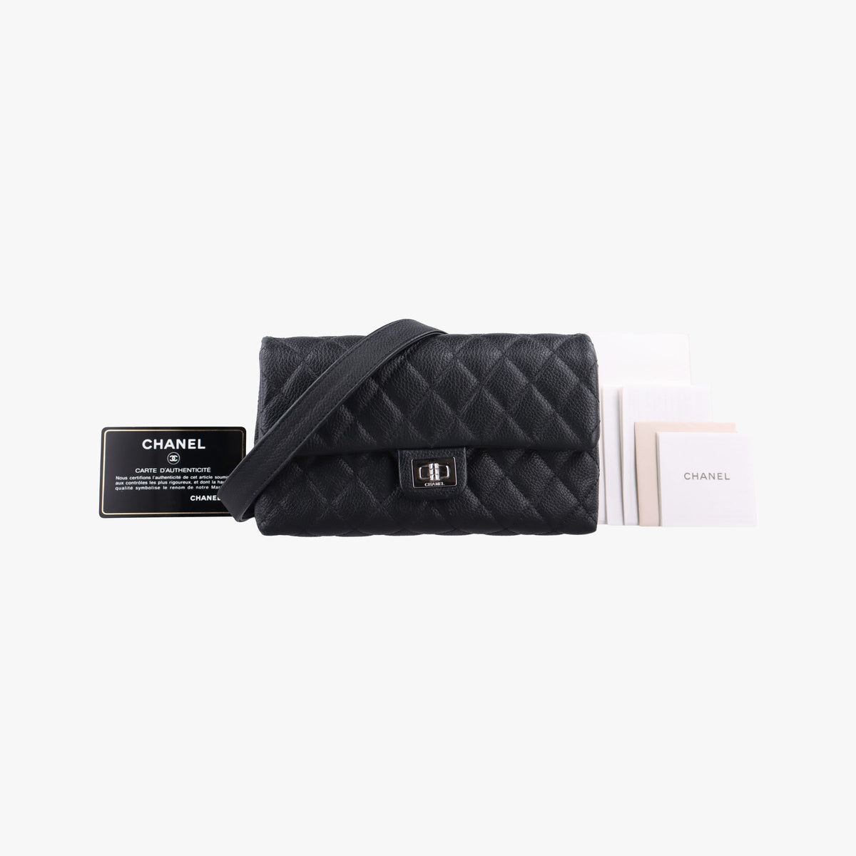 Vintage Chanel Matelasse 2.55 Black Leather U48753 bum bag/waist bag | stylenewstar