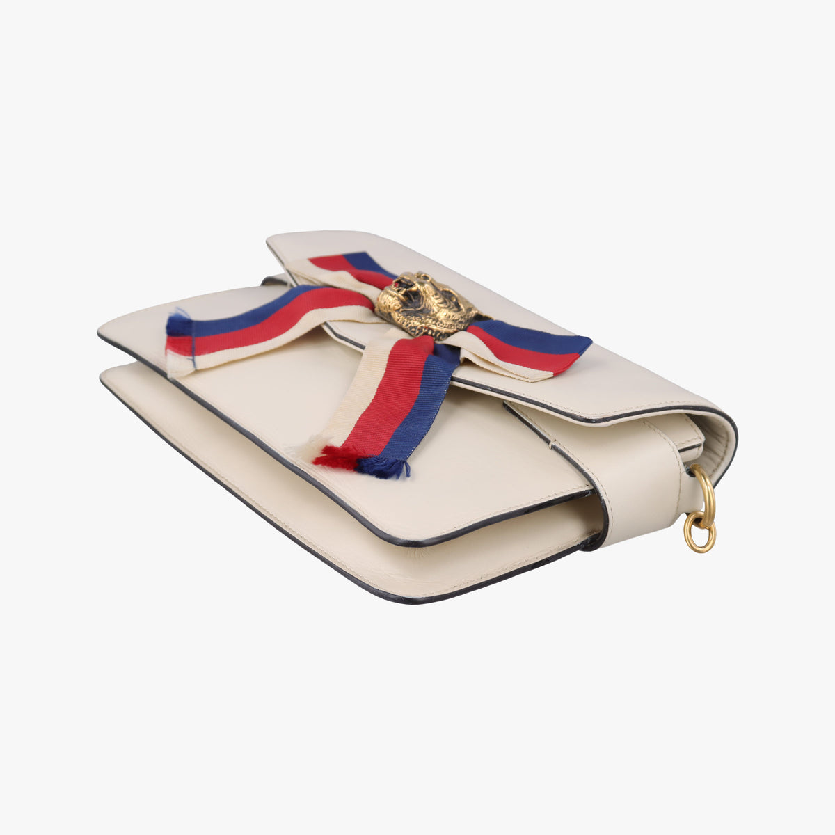 Pre-owned Gucci Broadway Tiger Head White Leather 453777 shoulderbag | stylenewstar