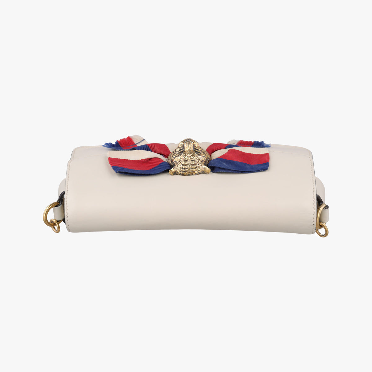 Pre-owned Gucci Broadway Tiger Head White Leather 453777 shoulderbag | stylenewstar