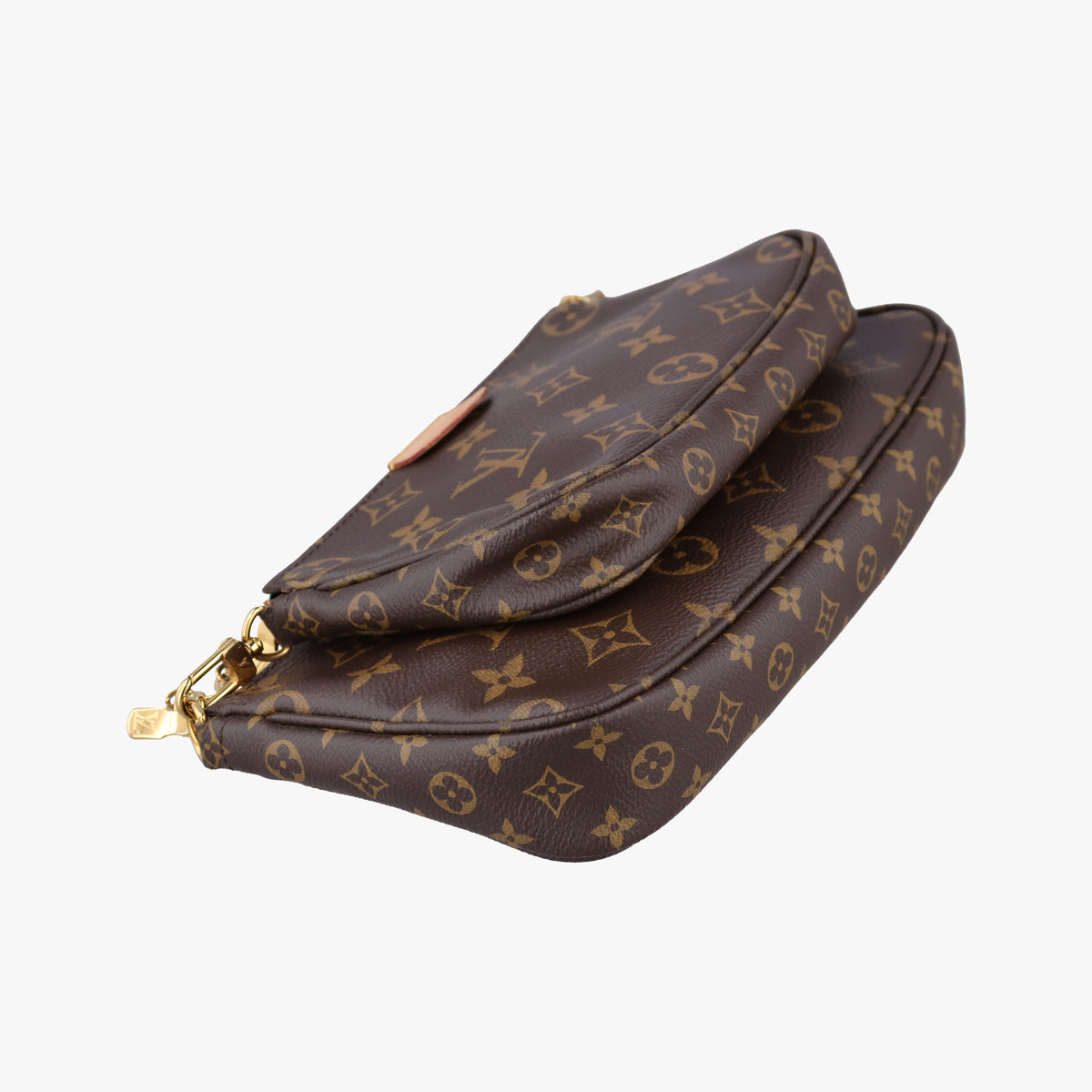 Pre-owned Louis Vuitton Multi Pochette Accessoir brown×ROSE CLAIRE Monogram Canvas M44840 shoulderbag | stylenewstar