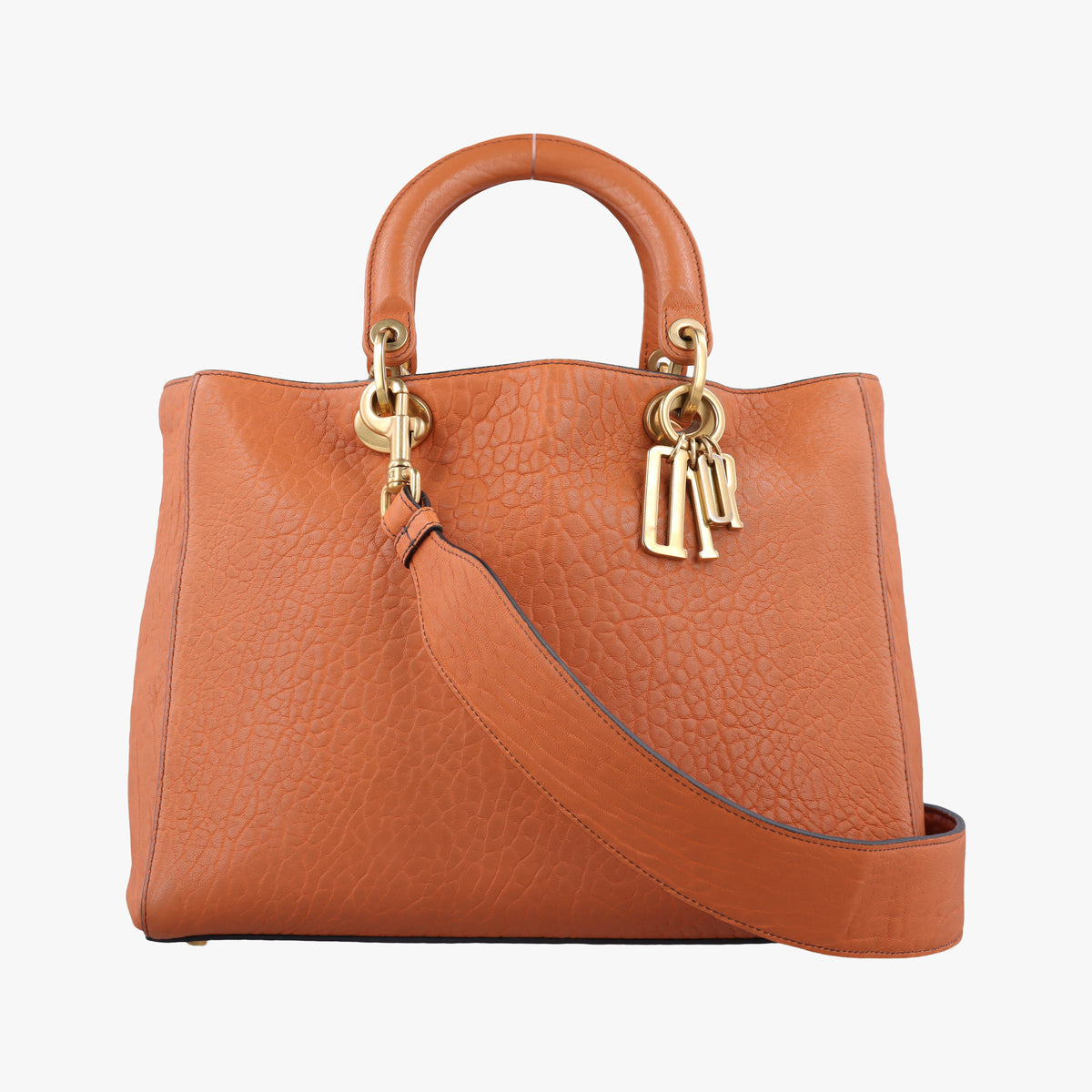 Vintage Christian Dior Lady Dior Orange Leather  shoulderbag | stylenewstar