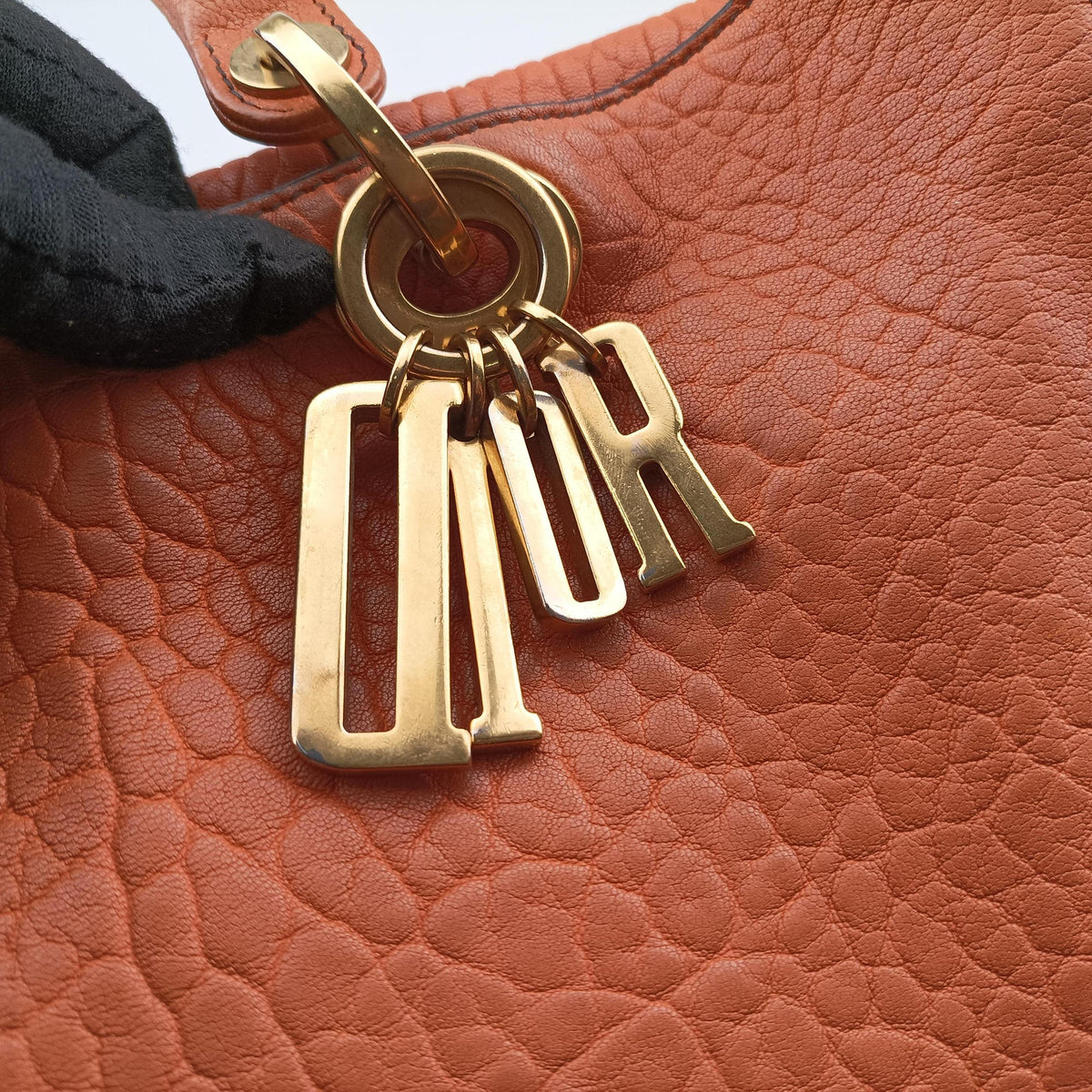 Vintage Christian Dior Lady Dior Orange Leather  shoulderbag | stylenewstar