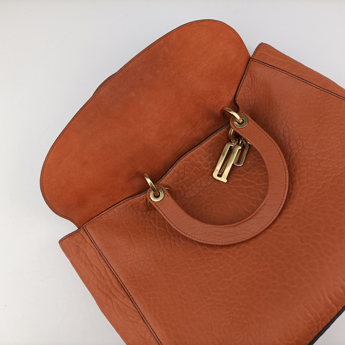 Vintage Christian Dior Lady Dior Orange Leather  shoulderbag | stylenewstar