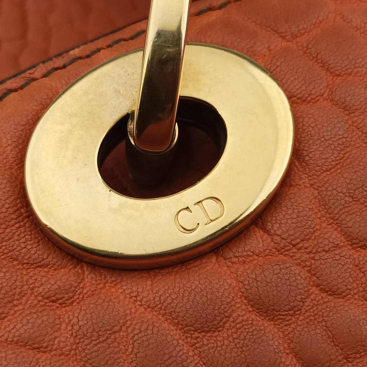 Vintage Christian Dior Lady Dior Orange Leather  shoulderbag | stylenewstar