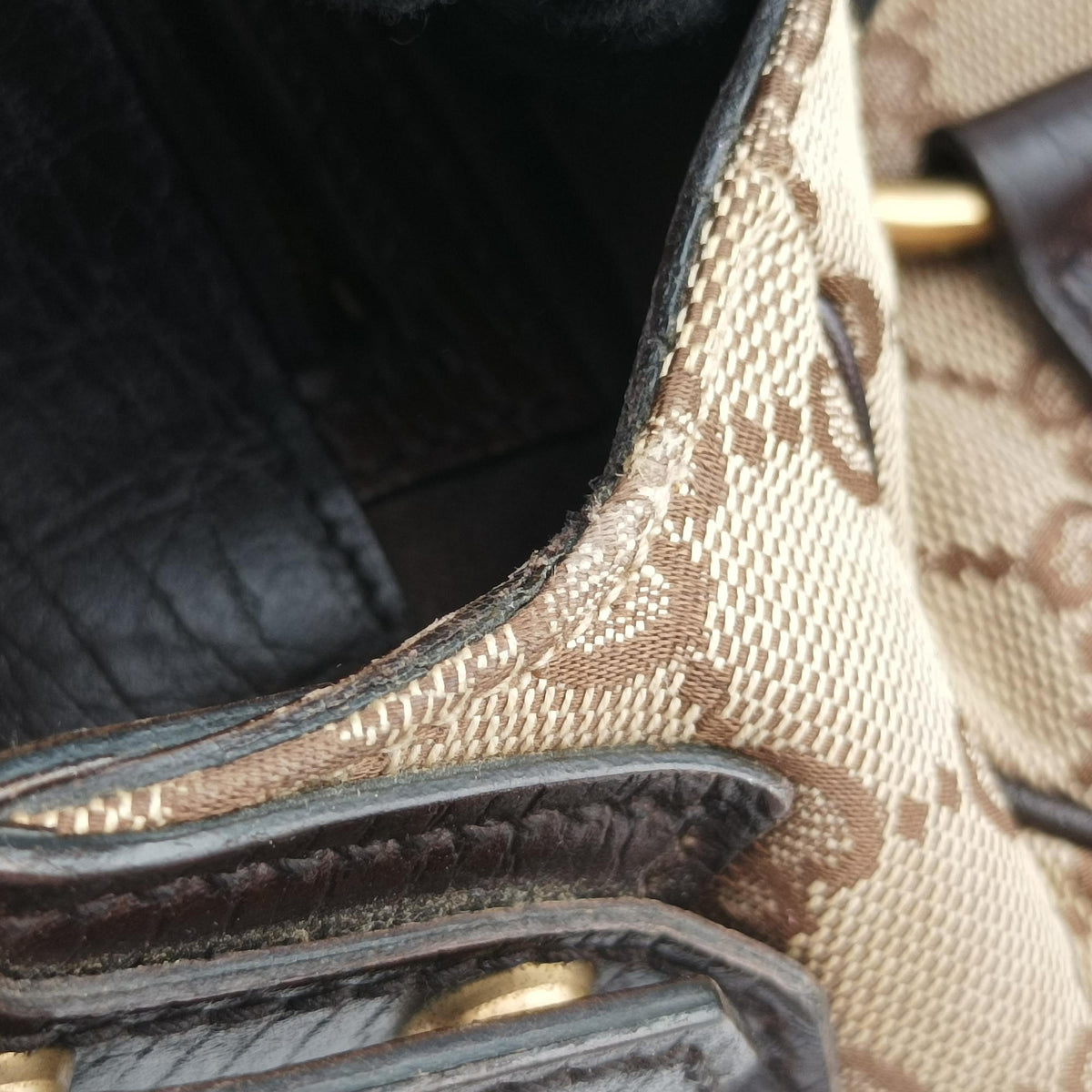 Vintage Gucci Horsebit Beige×Brown Canvas×Leather 114915 shoulderbag | stylenewstar