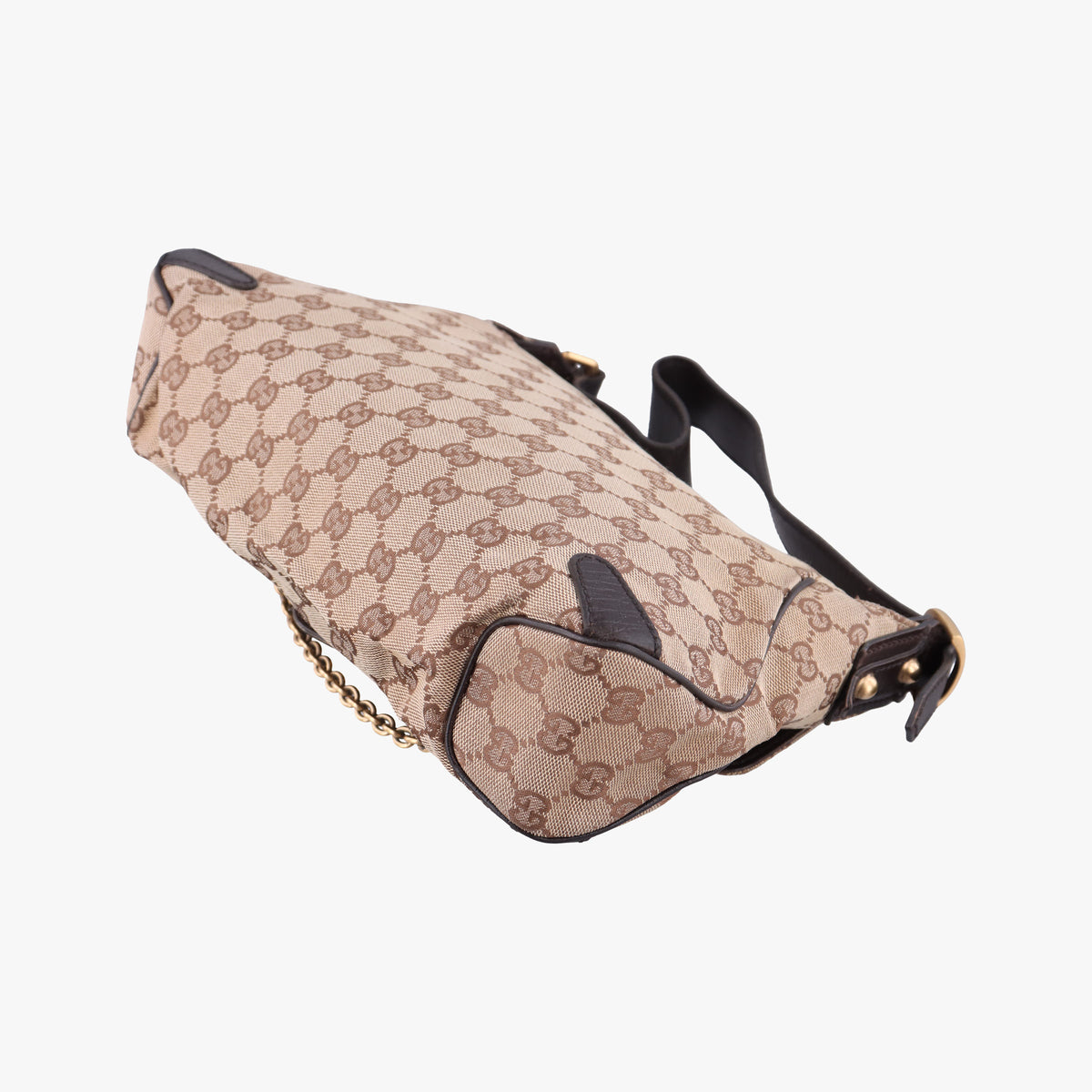 Vintage Gucci Horsebit Beige×Brown Canvas×Leather 114915 shoulderbag | stylenewstar