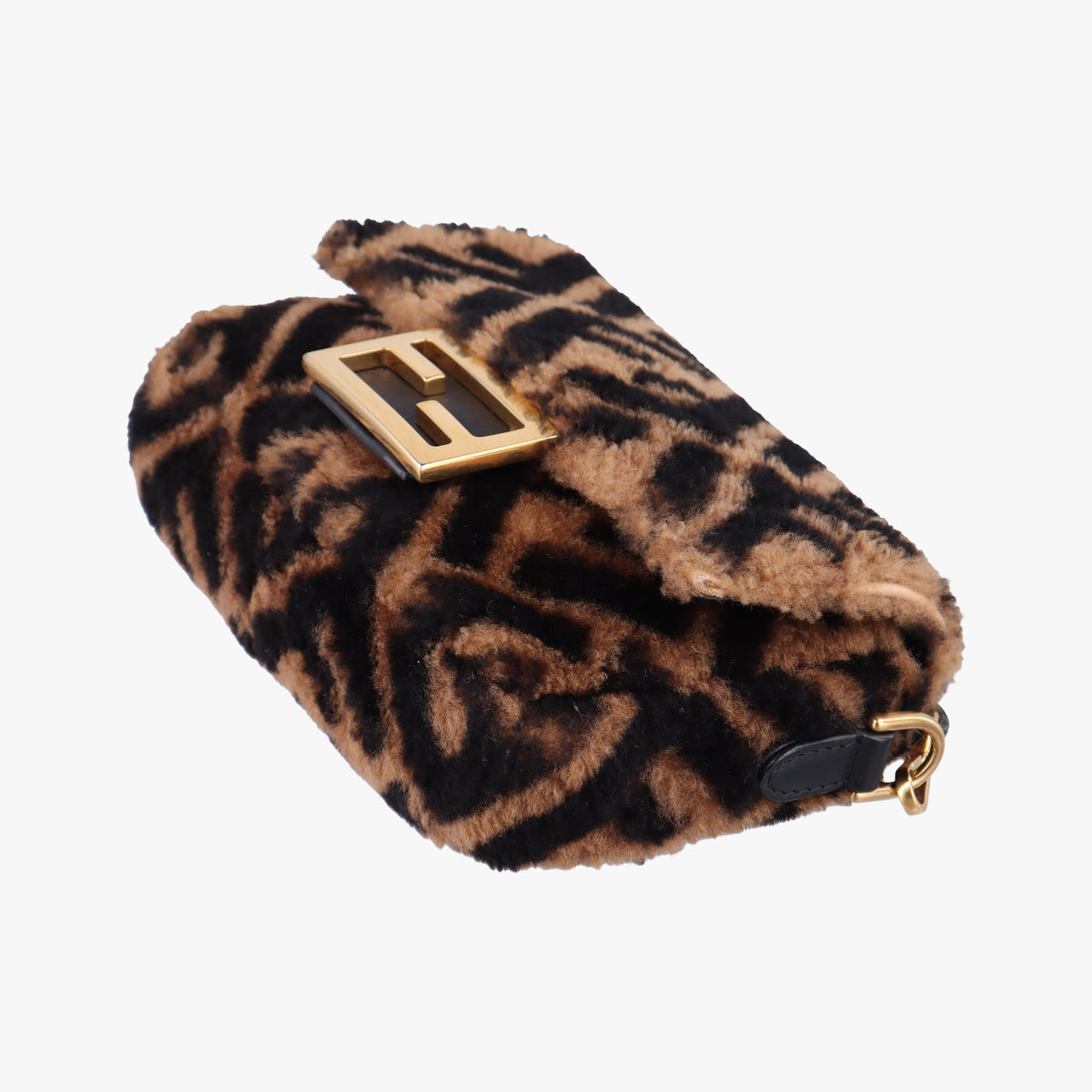 Pre-owned Fendi BAGUETTE Brown×Black fur 8BS017 shoulderbag | stylenewstar