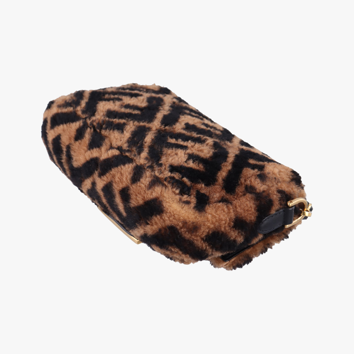 Pre-owned Fendi BAGUETTE Brown×Black fur 8BS017 shoulderbag | stylenewstar