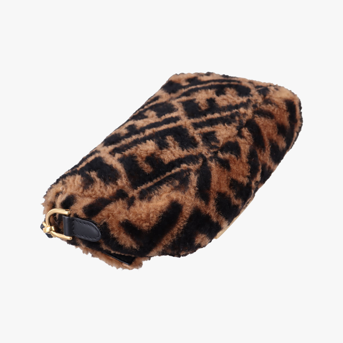 Pre-owned Fendi BAGUETTE Brown×Black fur 8BS017 shoulderbag | stylenewstar