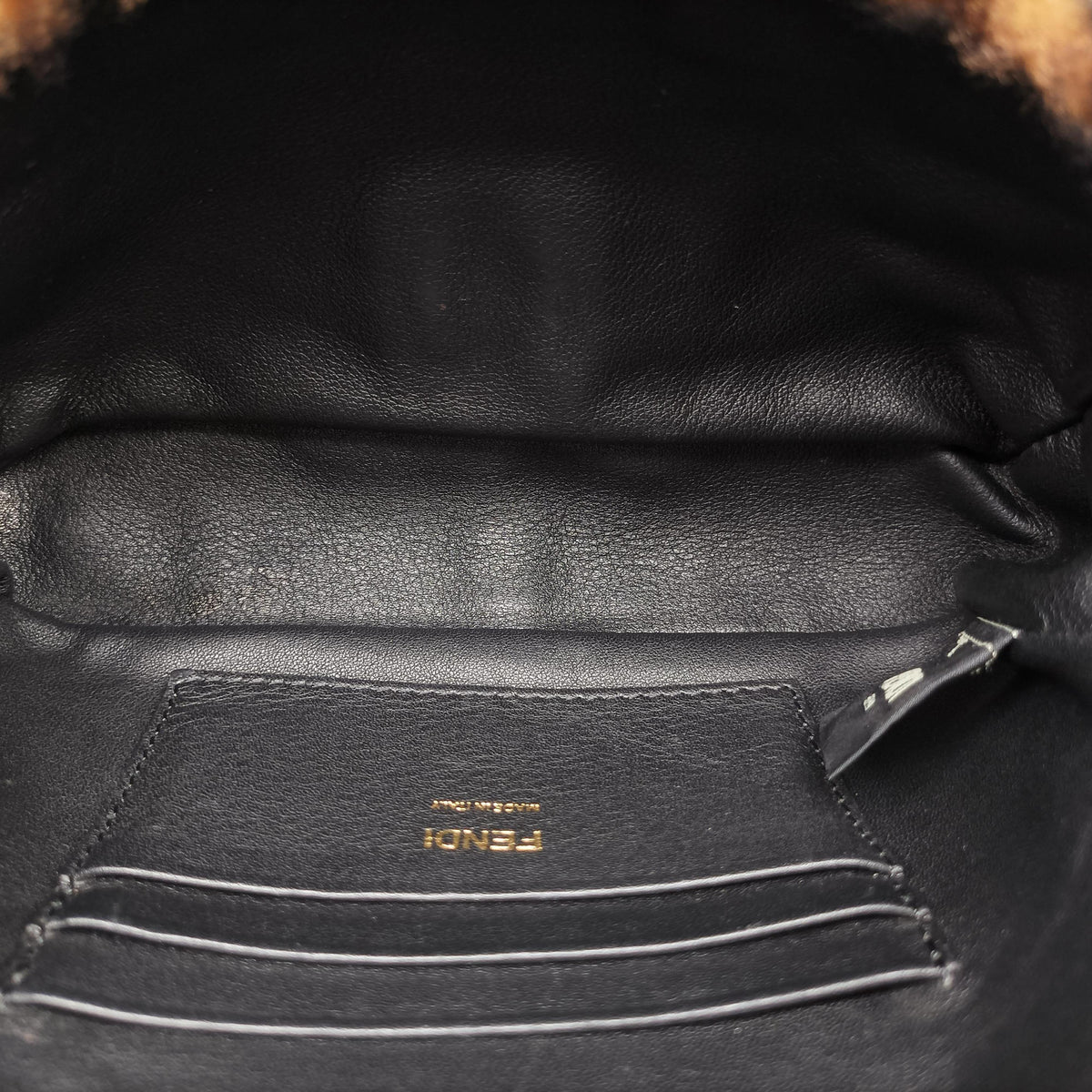 Pre-owned Fendi BAGUETTE Brown×Black fur 8BS017 shoulderbag | stylenewstar