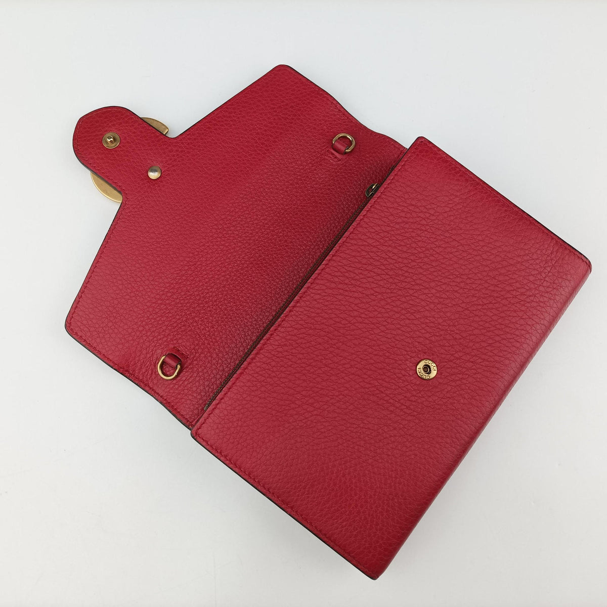 Pre-owned Gucci GG Marmont Red Leather 401232 shoulderbag | stylenewstar