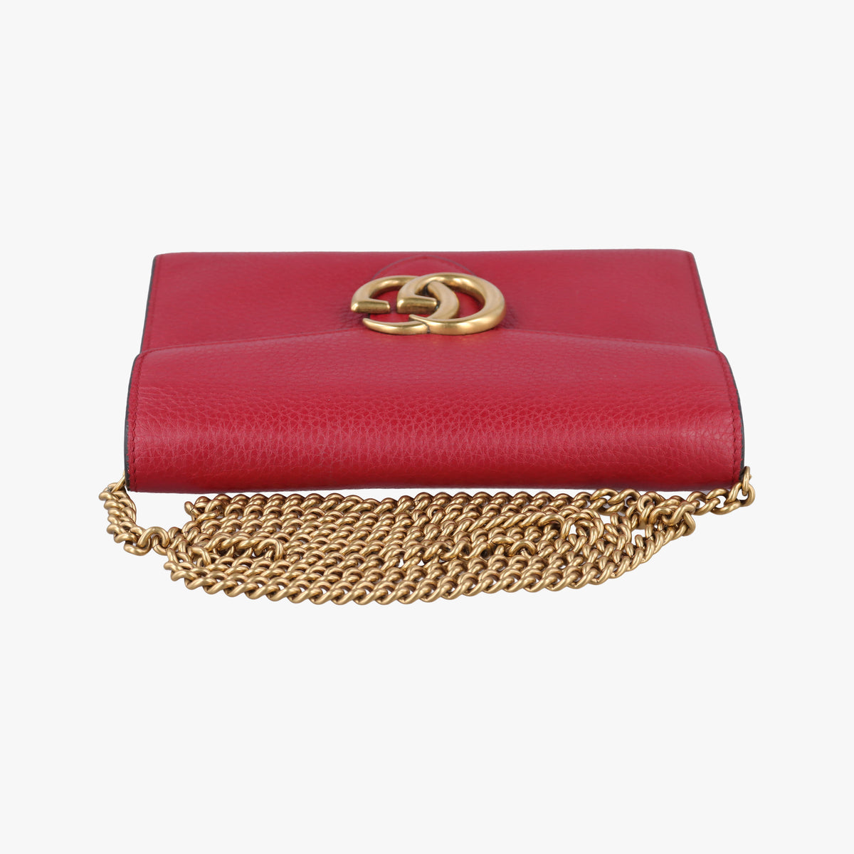 Pre-owned Gucci GG Marmont Red Leather 401232 shoulderbag | stylenewstar