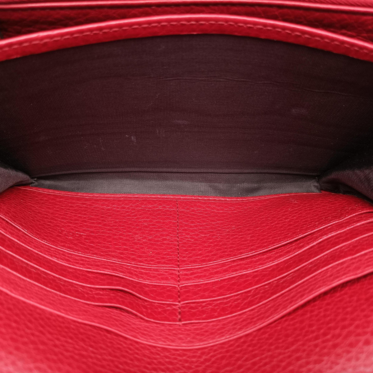 Pre-owned Gucci GG Marmont Red Leather 401232 shoulderbag | stylenewstar