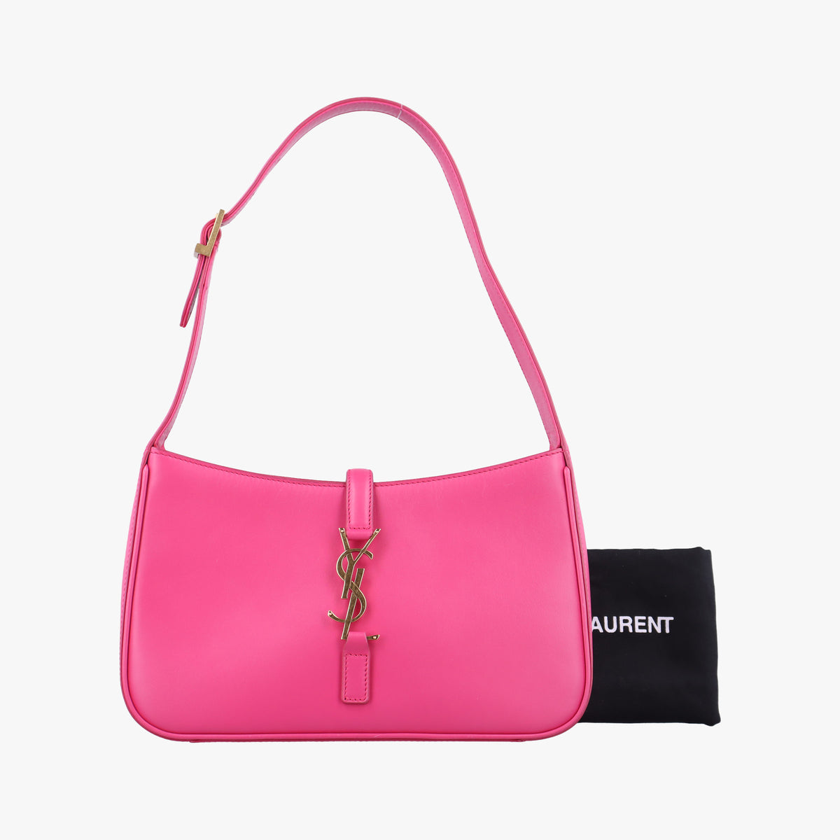Secondhand Yves Saint Laurent LE 5 a 7Mini Hobo Rose Leather 657223 handbag | stylenewstar