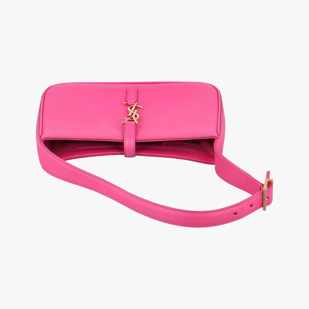 Secondhand Yves Saint Laurent LE 5 a 7Mini Hobo Rose Leather 657223 handbag | stylenewstar