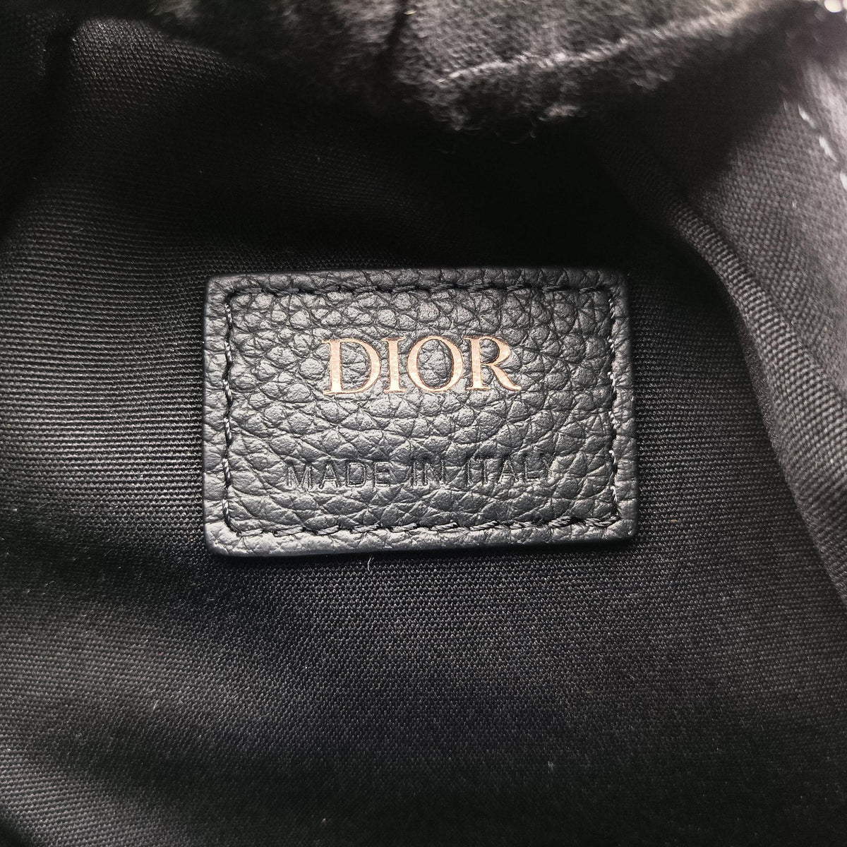 Pre-owned Christian Dior Scarab Oblique Navy Jacquardx leather  bum bag/waist bag | stylenewstar