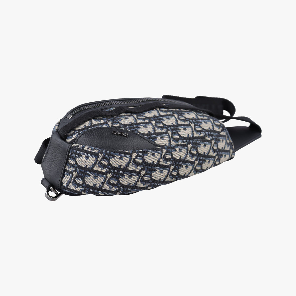 Pre-owned Christian Dior Scarab Oblique Navy Jacquardx leather  bum bag/waist bag | stylenewstar