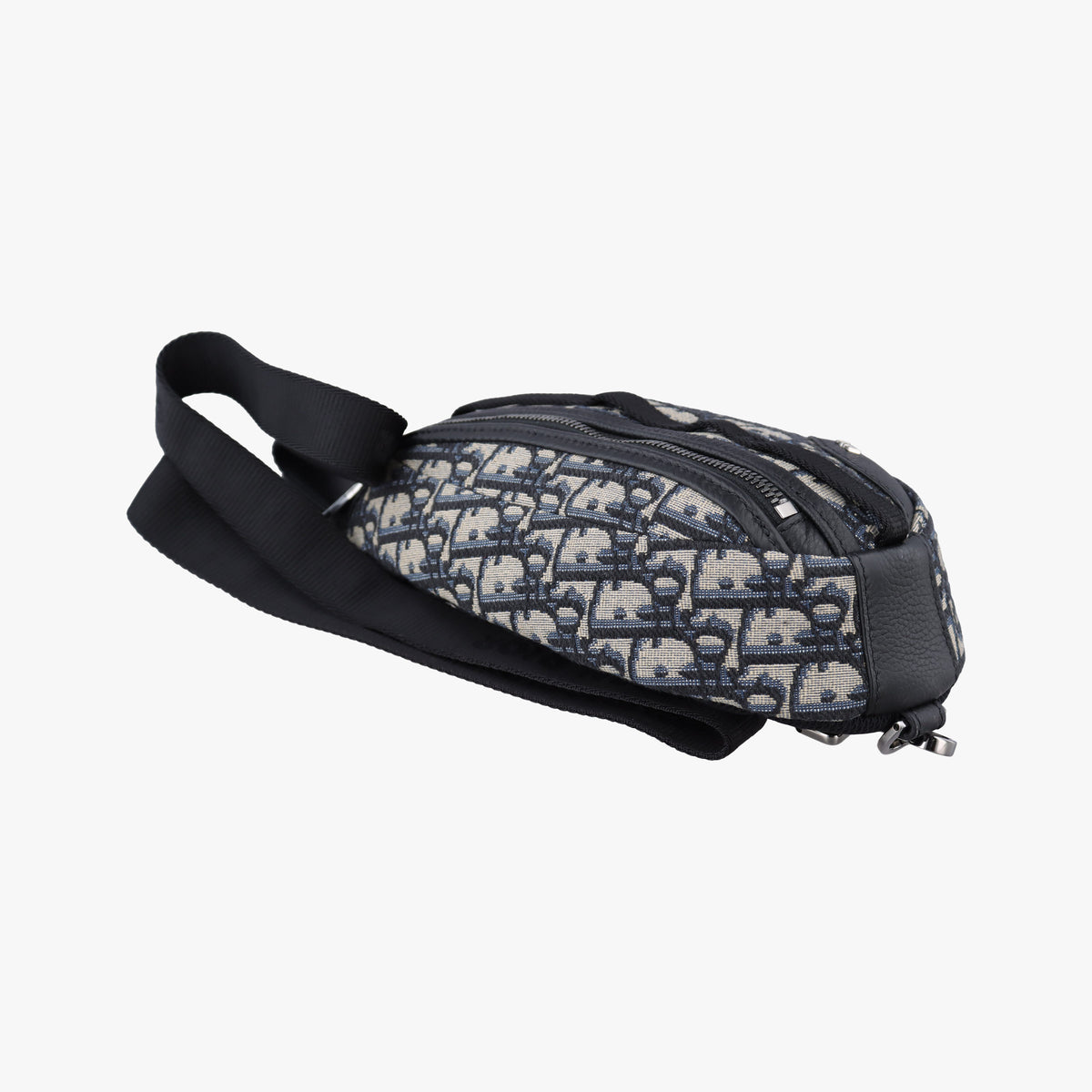 Pre-owned Christian Dior Scarab Oblique Navy Jacquardx leather  bum bag/waist bag | stylenewstar