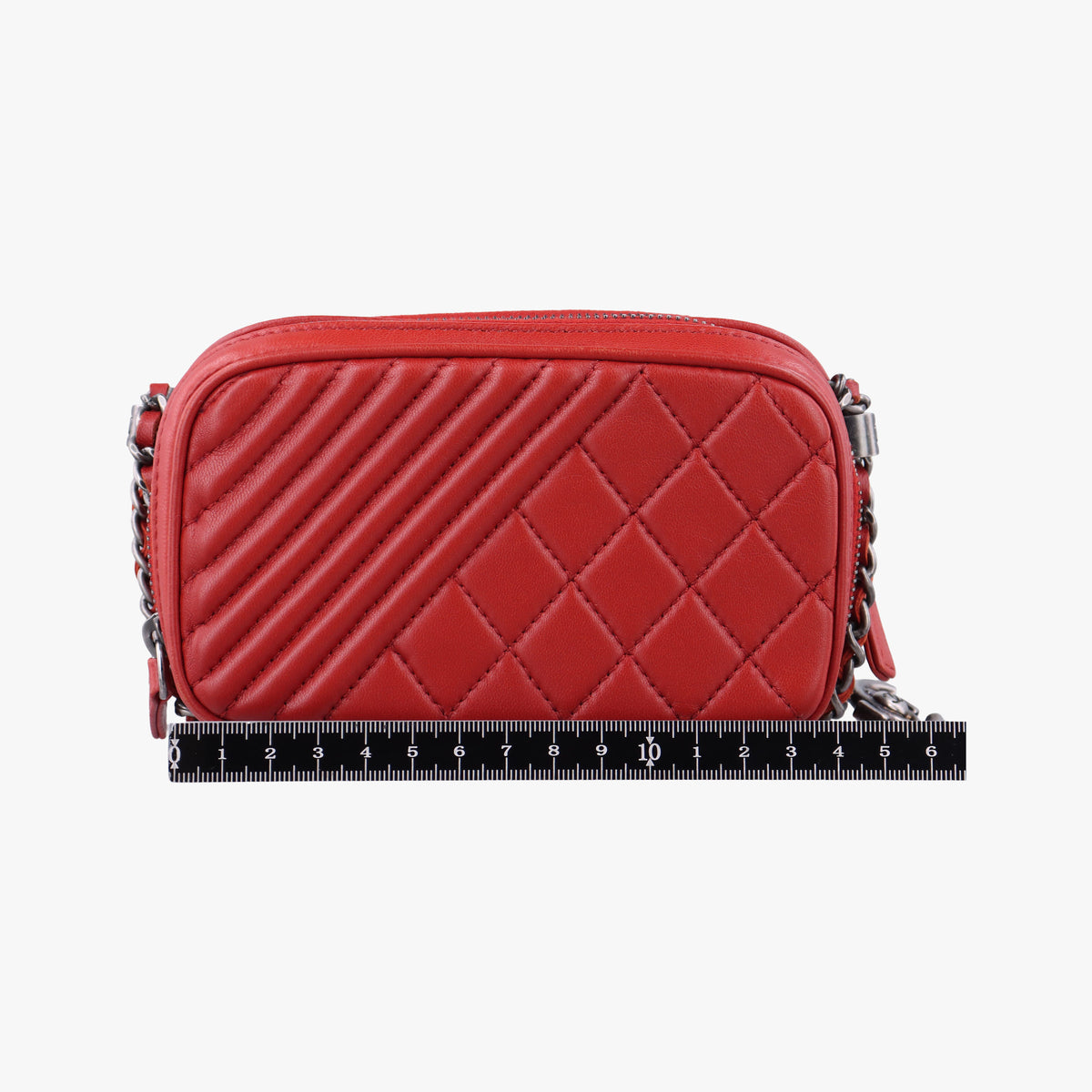 Vintage Chanel Coco Boy Camera Case Red lambskin A92654 shoulderbag | stylenewstar