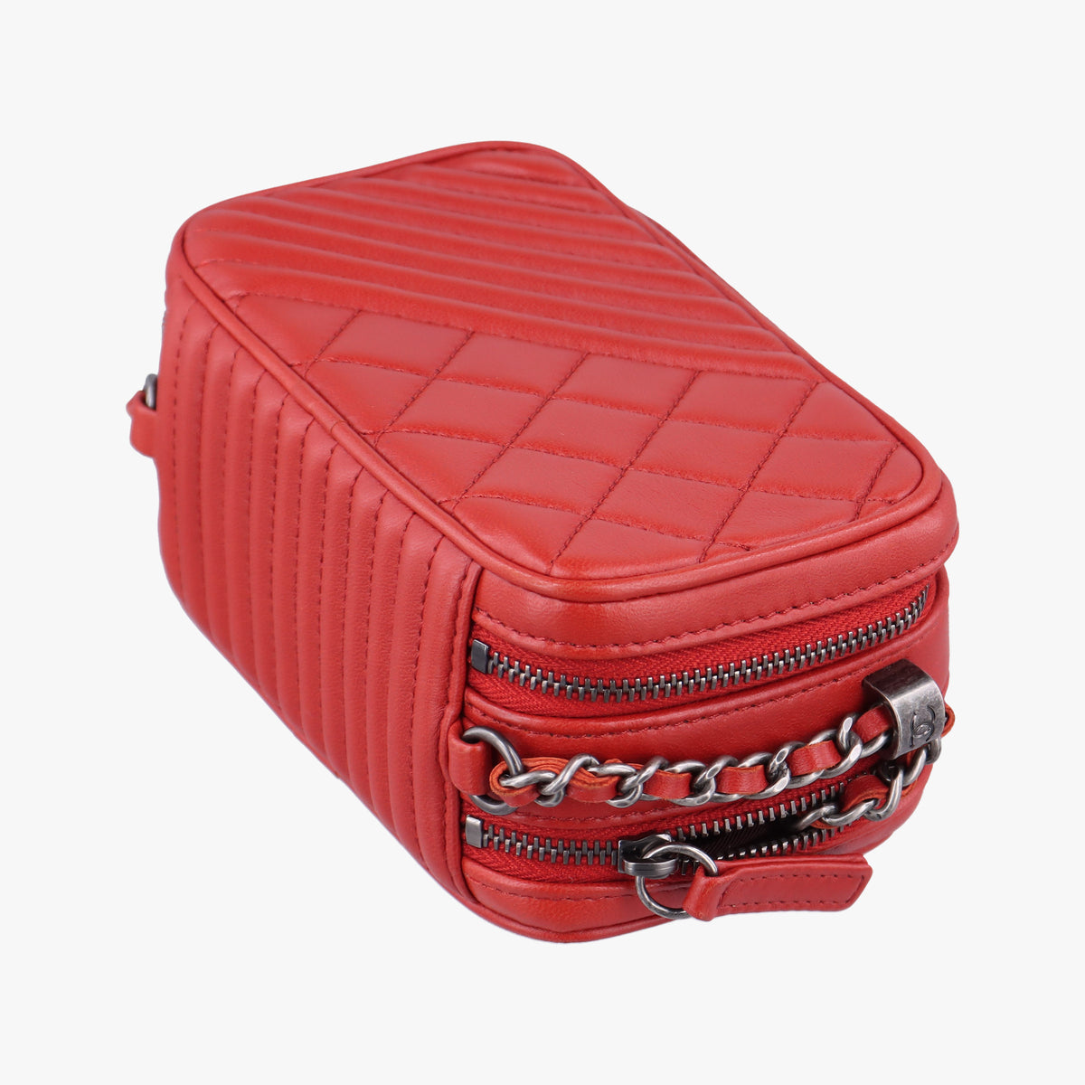 Vintage Chanel Coco Boy Camera Case Red lambskin A92654 shoulderbag | stylenewstar