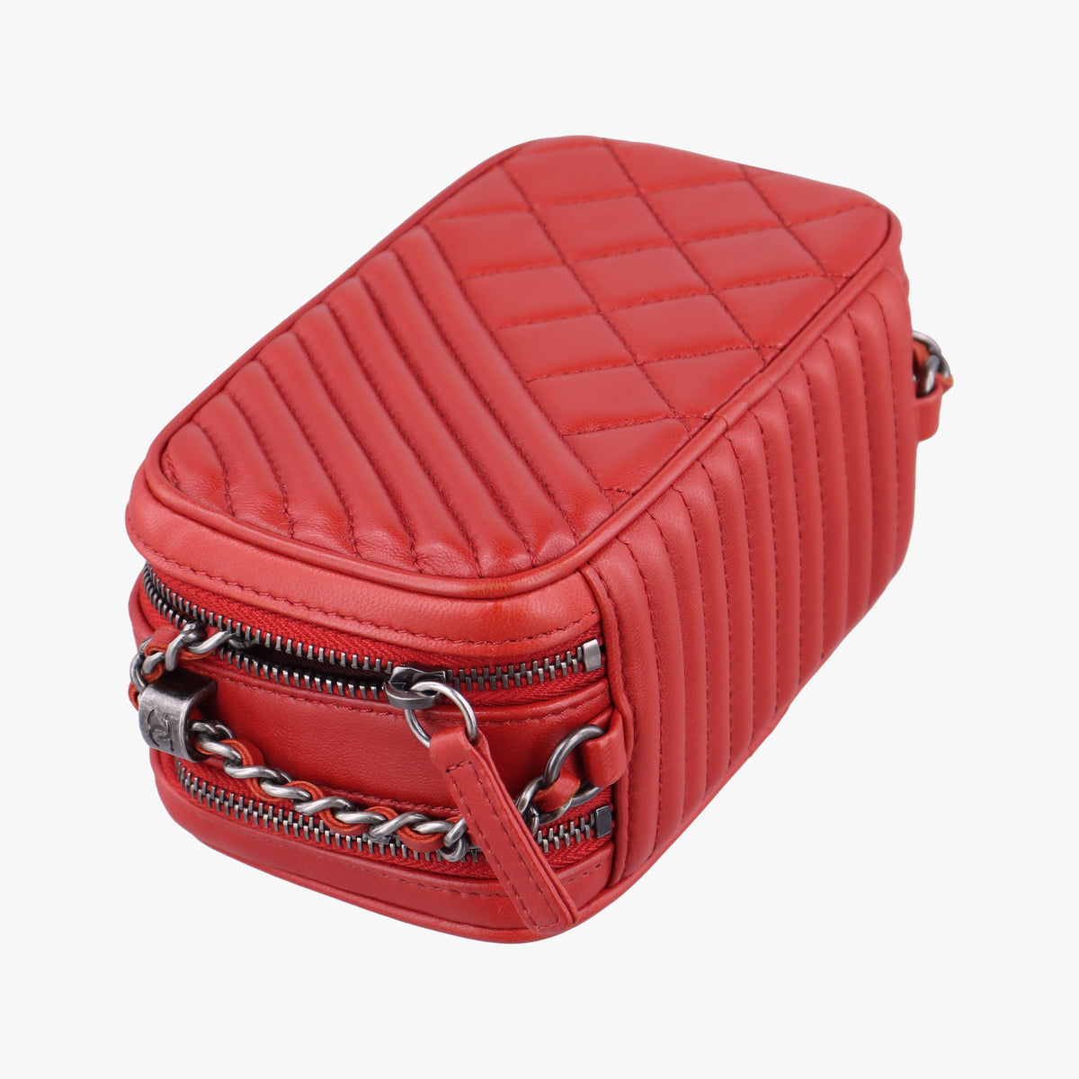 Vintage Chanel Coco Boy Camera Case Red lambskin A92654 shoulderbag | stylenewstar