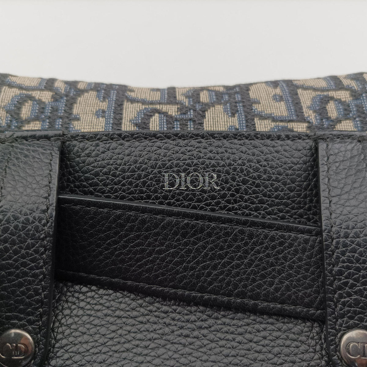 Pre-owned Christian Dior Saddle Navy Jacquard×Leather  bum bag/waist bag | stylenewstar