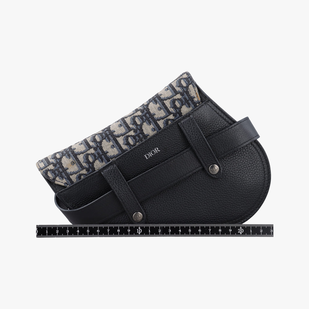 Pre-owned Christian Dior Saddle Navy Jacquard×Leather  bum bag/waist bag | stylenewstar