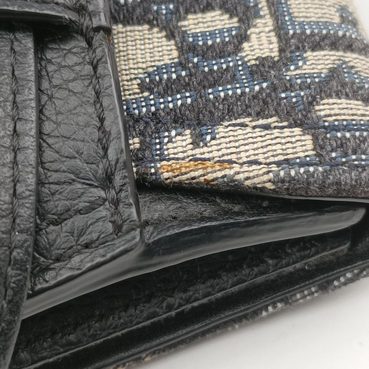Pre-owned Christian Dior Saddle Navy Jacquard×Leather  bum bag/waist bag | stylenewstar